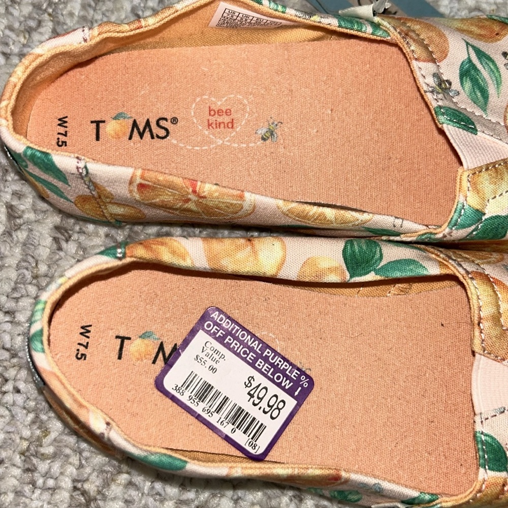 NWT Toms Alpargata Oranges Espadrille Sunkissed Oranges & Bees Size 7.5 - Picture 5 of 10